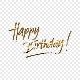 HD Gold Happy Birthday Calligraphy Lettering PNG