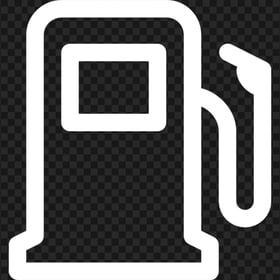 Filling Fuel Station Outline White Icon