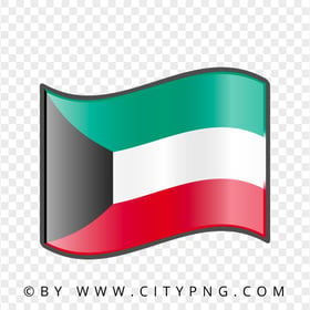 Waving Vector Kuwait Flag PNG Image
