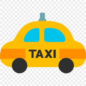 Yellow Cartoon Taxi Cab Side View Icon Image PNG