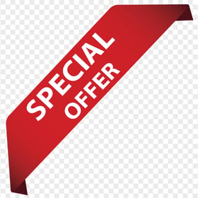 Special Offer Red Ribbon Corner Left Illustration