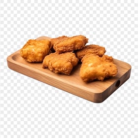 HD Tasty Chicken Strips On a Wooden Plate Transparent PNG