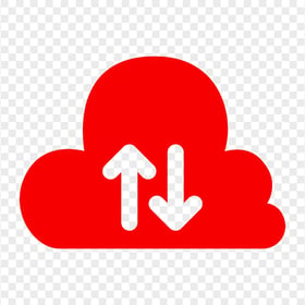 Download Upload Cloud Red Icon FREE PNG