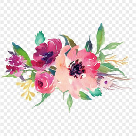 Download Artificial Watercolor Flowers PNG