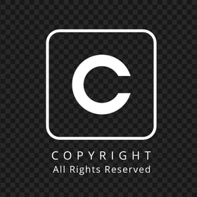 All Rights Reserved Copyright White Logo FREE PNG
