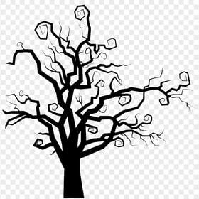 HD Spooky Halloween Tree Silhouette PNG