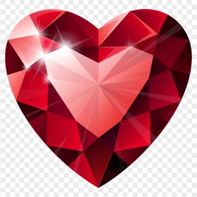 HD Diamond Crystal Red Heart Love PNG