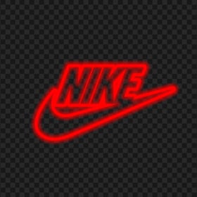 HD Nike Neon Red Outline Text Tick Logo PNG