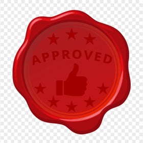 HD Approved Seal Red Thumb Up Stamp PNG