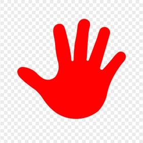 HD Red Baby Right Hand Print Silhouette PNG