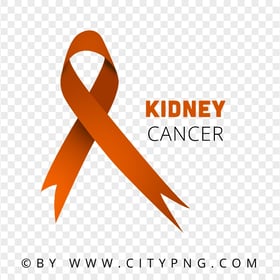 Kidney Cancer Ribbon Orange Logo Sign PNG Image