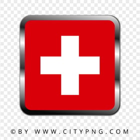 Switzerland Swiss Square Metal Framed Flag Icon