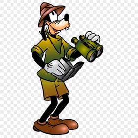 Goofy Holding Binoculars PNG