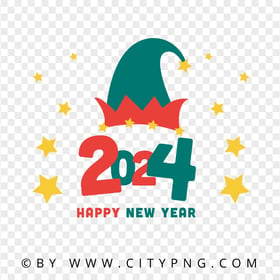 Vector Happy New Year 2024 Transparent Background