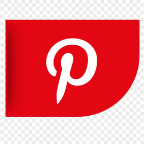 Red Top Left Ribbon Shape White Pinterest Logo