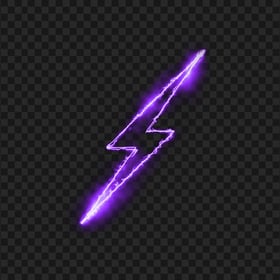 Purple Glowing Lighting Bolt PNG