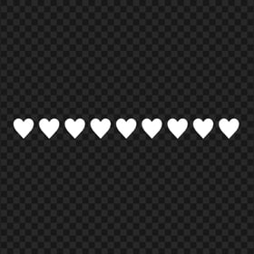 HD White Hearts Emoji Horizontal Border PNG