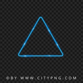 Blue Neon Triangle With Flare Effect HD PNG