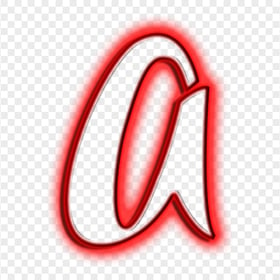 HD Red Neon A Outline Letter Text Alphabet PNG