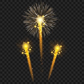 Realistic Yellow Fireworks Illustration HD PNG