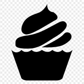 HD Black Cupcake Silhouette Icon PNG