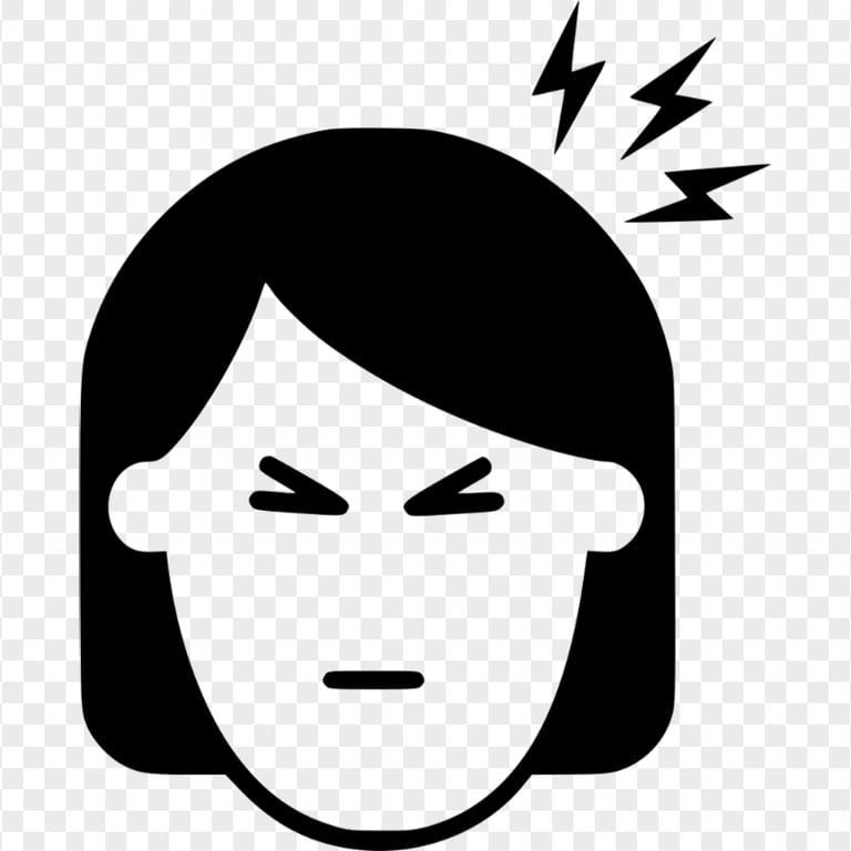 Black Woman Face Pain Migraine Headache Icon