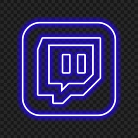 HD Twitch Neon Dark Blue Square App Icon PNG