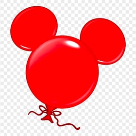 Red Balloon Mickey Mouse Head Shaped PNG