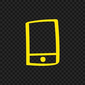HD Yellow Hand Draw Smartphone Icon Transparent PNG