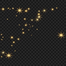 Floating Golden Christmas Stars PNG Image