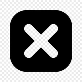 Black Square Close X Button Icon