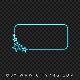 Blue Glowing Stars Neon Frame HD PNG