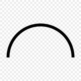 HD Half Semi Circle Border Frame Black PNG