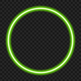 HD Green Circle Glowing Neon Frame Border PNG
