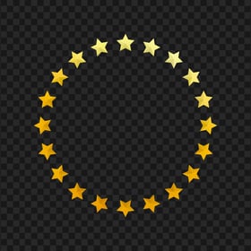 Circle Gold Stars Border Frame HD PNG