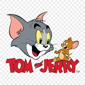 HD Tom & Jerry Characters Head With Text Logo PNG