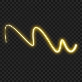 HD Yellow Curved Neon Line Transparent PNG