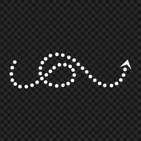 White Curved Dotted Arrow Line Art Point Up