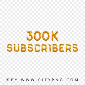300K Subscribers Golden Balloons Image PNG