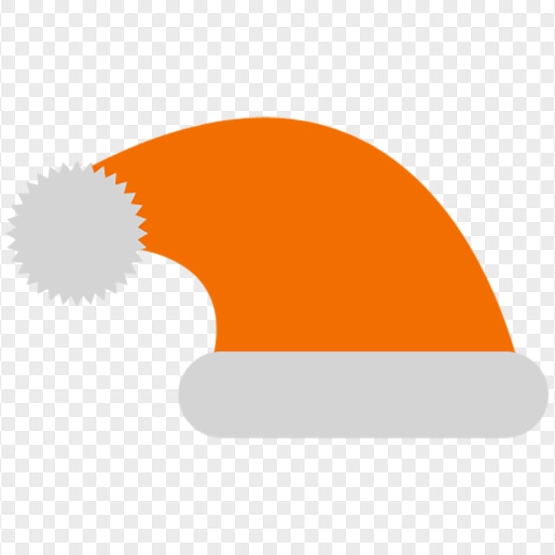 HD Flat Orange Christmas Santa Claus Hat Vector Icon PNG