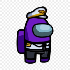 HD Purple Among Us Crewmate Character With Captain Costume PNG
