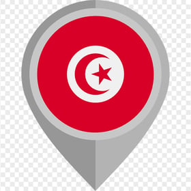 Tunisian Flag On Flat Map Pin Icon