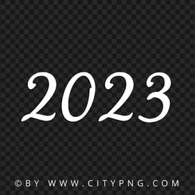 White 2023 Lettering Text Date PNG Image