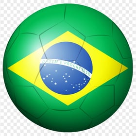 Clipart Brazil Flag On Soccer Football Ball PNG