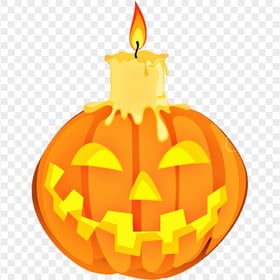 Halloween Pumpkin With Candle Illustration PNG IMG