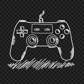 Gaming Controller White Drawing Doodle PNG