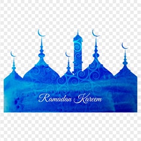 Ramadan Kareem Mosque Poster Design Blue