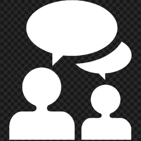 People Conversing Talking White Icon HD PNG