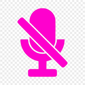 Voice OFF No Microphone Pink Icon PNG