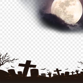 Halloween Cemetery Horror Nights Moon Background